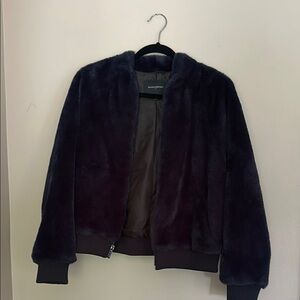 Banana Republic Dark Purple Faux Fur Jacket